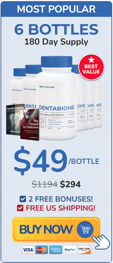DentaBiome 6 bottle package best value oral health supplement